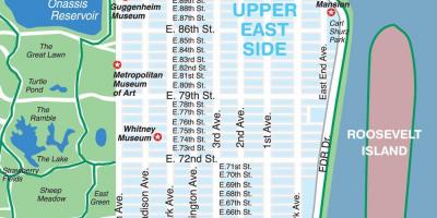 Карта верхнего Ист-сайда Манхэттена