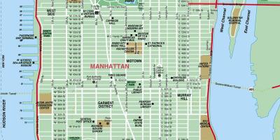 Карта улиц Манхэттена, Нью-Йорк
