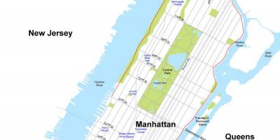 Карта острова Манхэттен в Нью-Йорке