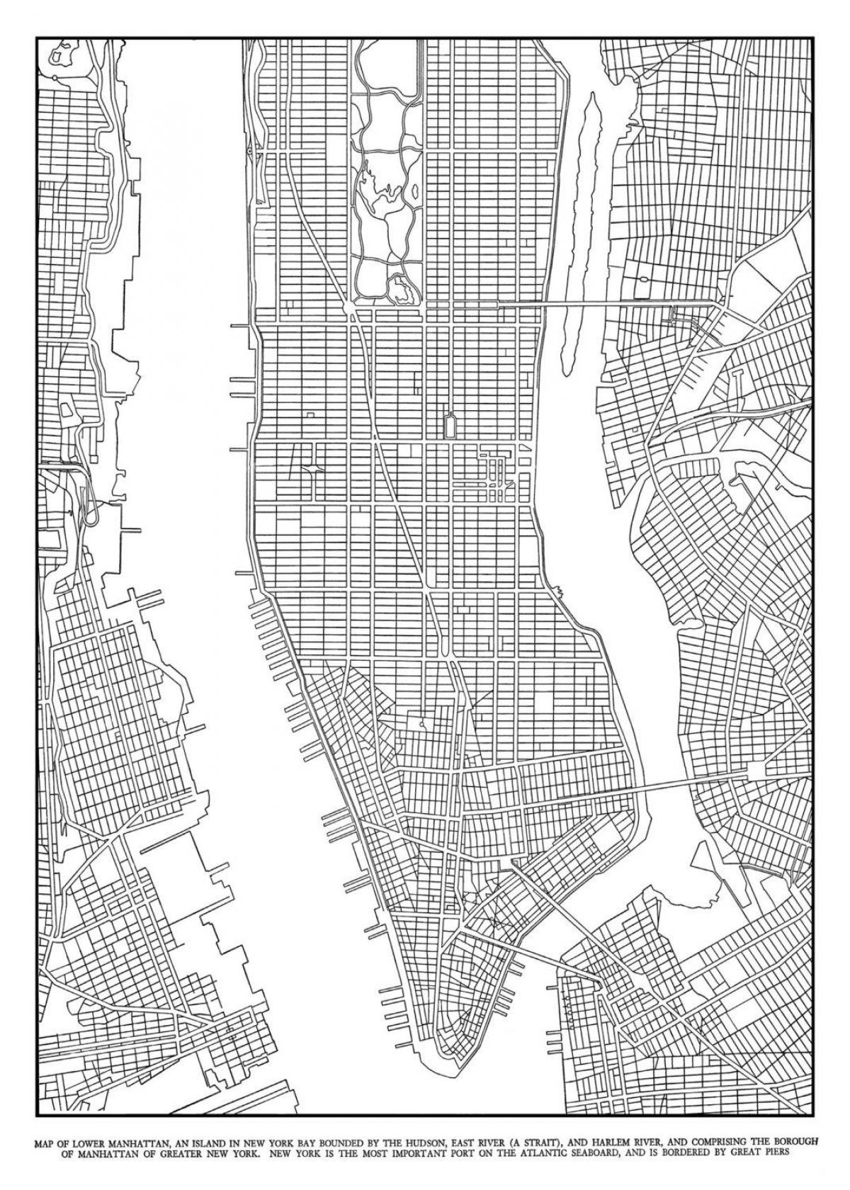 карта Манхэттена сетки