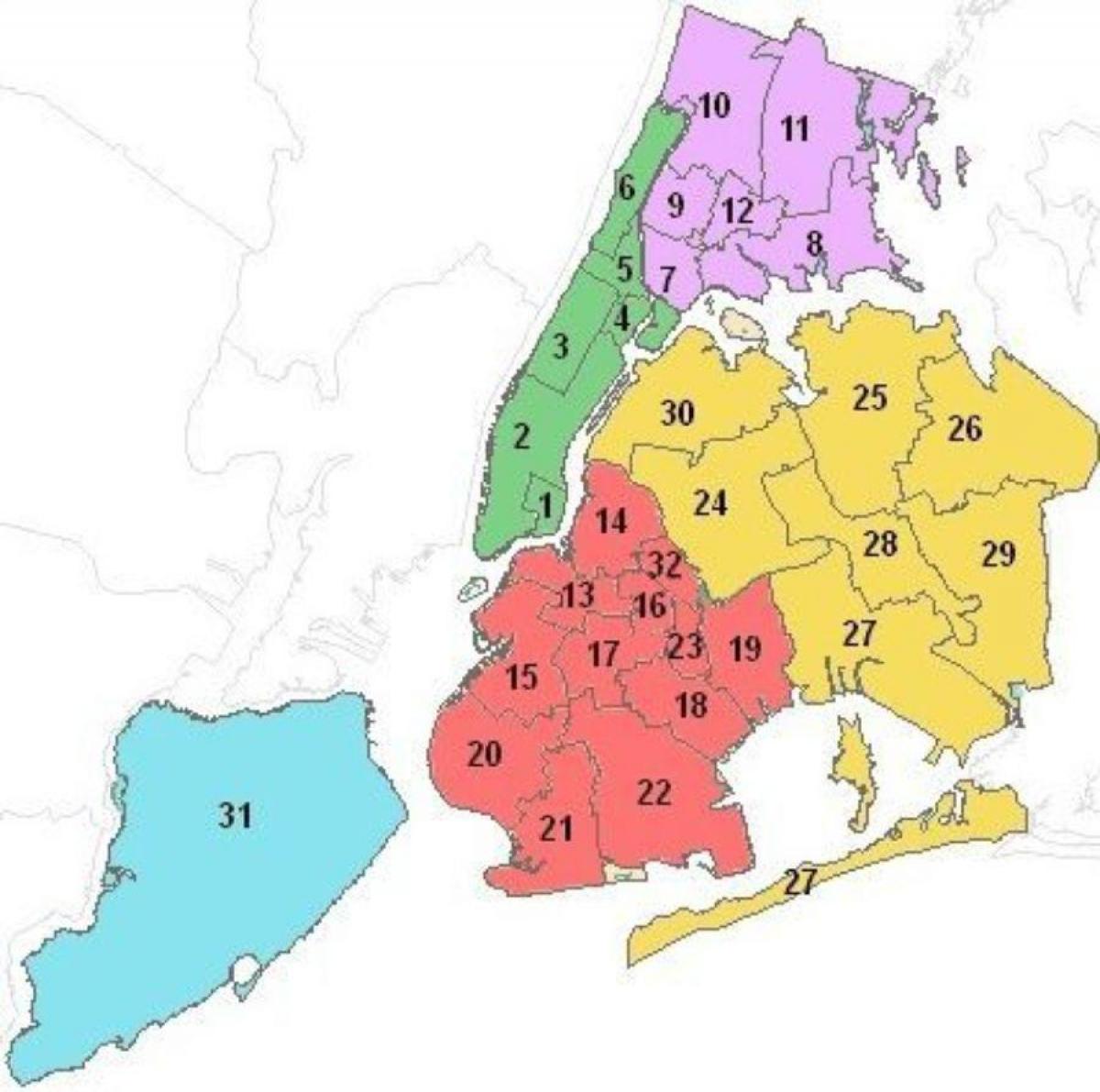 карта школьные округа Манхэттен