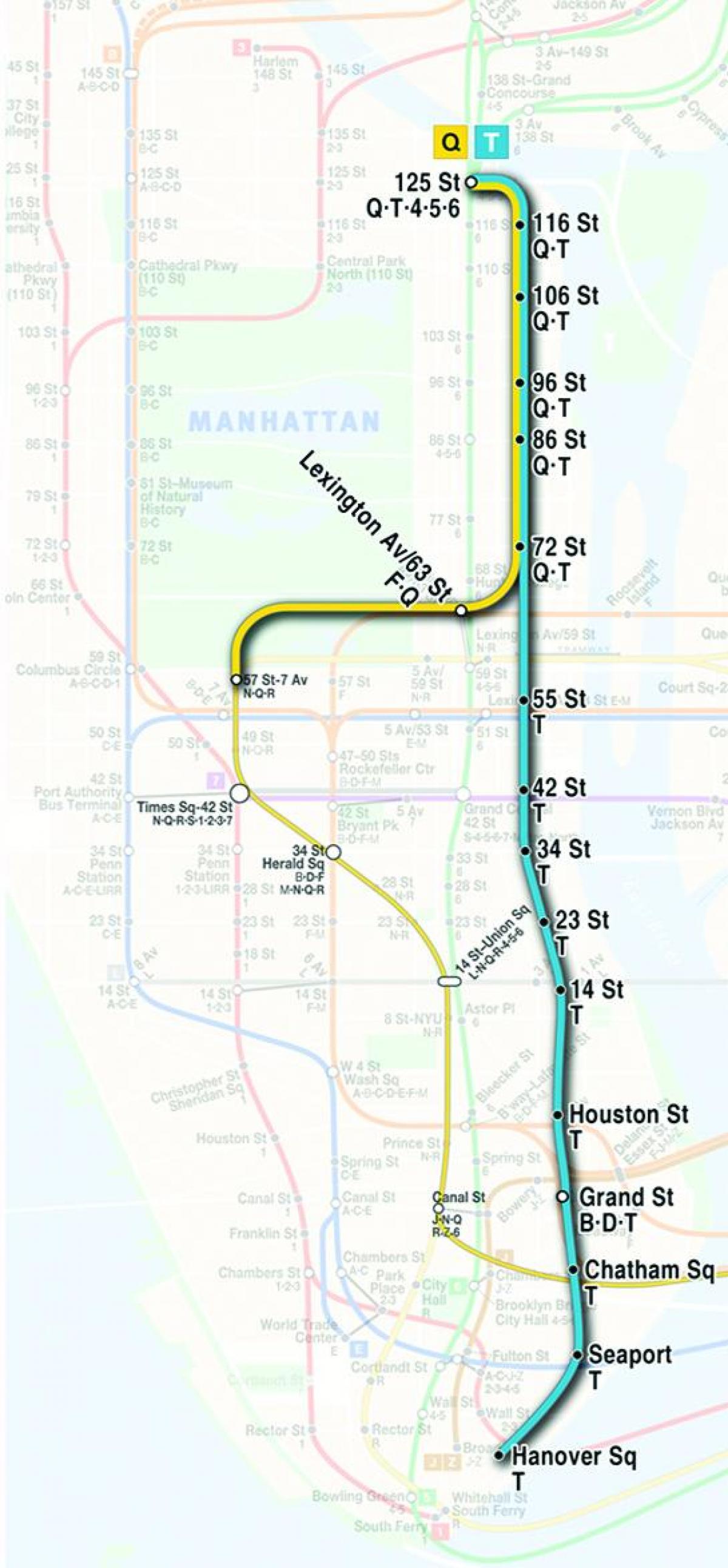 карта метро второй авеню