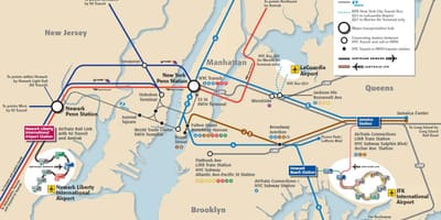 Jfk до Манхэттена карте метро
