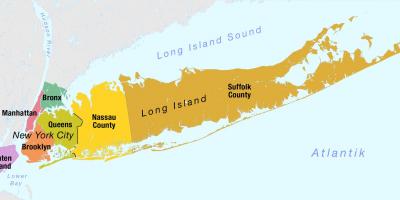 Карта Нью-Йорка Манхэттен и Лонг-Айленд