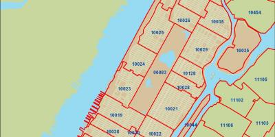 ЗИП код Нью-Йорка Manhattan карта