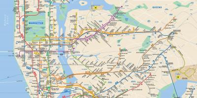 Карта метро в Манхэттене, Нью-Йорк