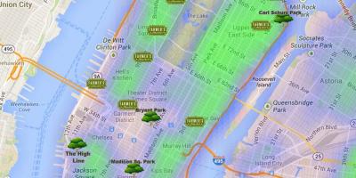 Карта Манхэттена парки