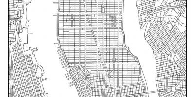 Карта Манхэттена сетки