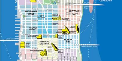 Карта верхние кварталы Манхэттена