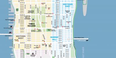 Свободной печати карты Манхэттена Нью-Йорк