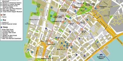Карта центра Манхэттена Нью-Йорк